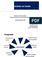 Qualidade em Saude - Prof Laura Schiesari