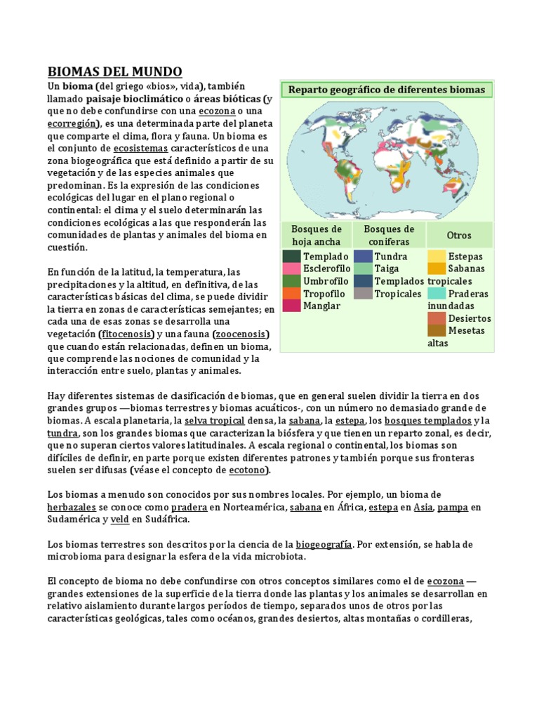 Biomas Del Mundo | PDF | Ecosistema | Selva