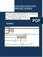 Matematica II Integrales Por Cambio de Variable