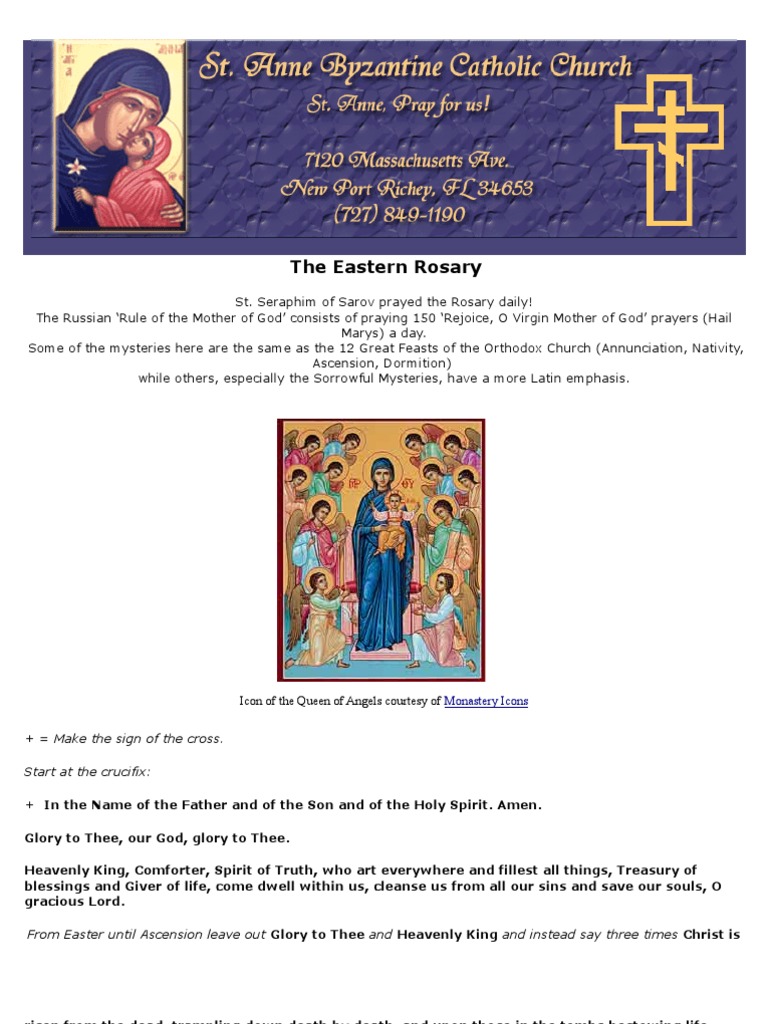 Byzantine Rite - Eastern Rite ROSARY | PDF | Rosary | Mary, Mother Of Jesus