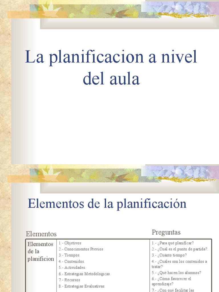 Planificación Educativa en el Aula | PDF | Maestros | Evaluación