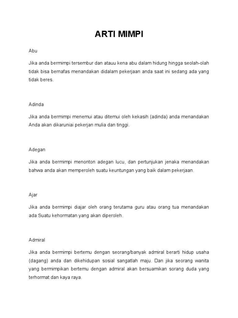 Arti Mimpi