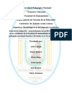 Perfil Sociodemográfico de Los Estudiantes de La Facultad de Humanidades de La UPNFM