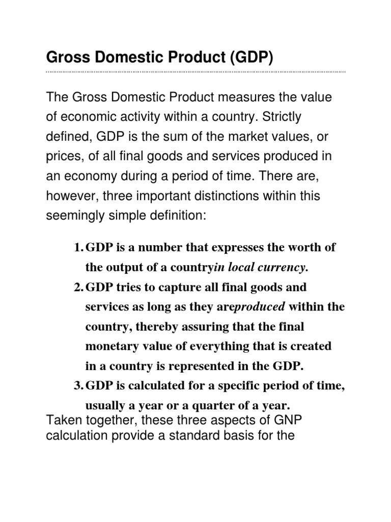 Gross Domestic Product | PDF
