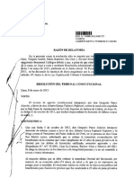 Tribunal Constitucional Niega Pedido de Excarcelación de Alberto Fujimori (Ver PDF