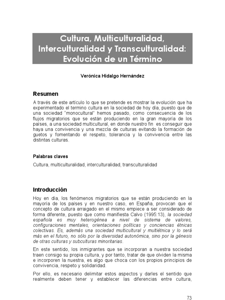 CULTURA Multiculturalidad Interculturalidad Y Transculturalidad PDF