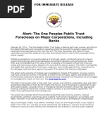 Press Release One People S Public Trust Foreclosure On Major Corporations