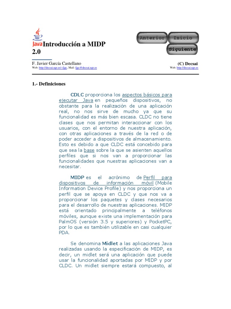 Introducción A MIDP 2 | PDF | Ingeniería de software | Informática