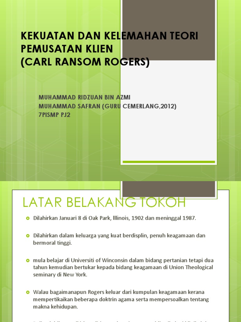 Kekuatan Dan Kelemahan Teori Pemusatan Klien Kekuatan Dan Kelemahan Teori Pemusatan Klien