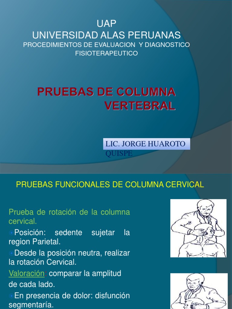 Pruebas Funcionales de Columna Lumbar | PDF | La columna vertebral | Pie