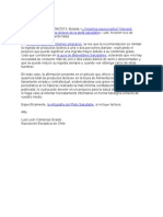 Carta enviada a diario electrónico El Dínamo