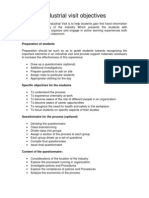 Industrial Visit Objectives - For Students - PDF