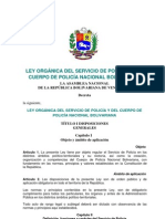09. Ley Orgánica del Servicio de Policía y del Cuerpo de Policía Nacional Bolivariana