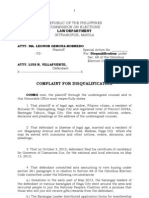 Disqualification Complaint Filed Vs Luis Villafuerte