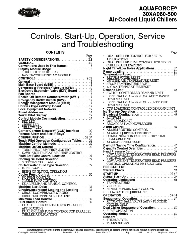 Carrier 30xa chiller manual pdf