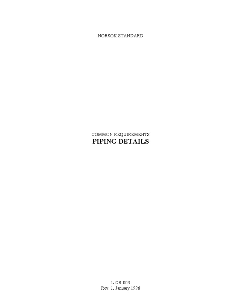 Norsok L-CR-003 | PDF | Pipe (Fluid Conveyance) | Valve