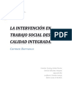 Disertacion Barranco. La Intervención en Trabajo Social Desde La Calidad Integrada - Informe