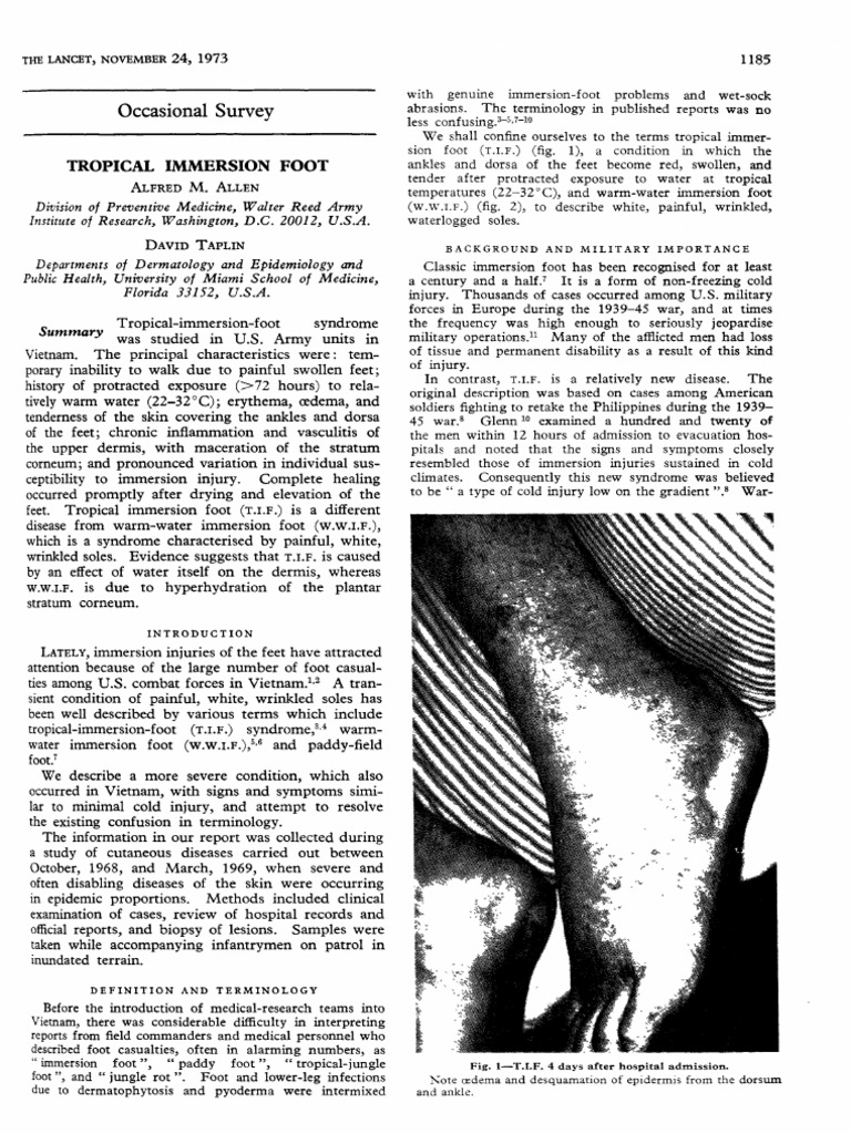 Tropical Immersion Foot in Vietnam | PDF | Cutaneous Conditions | Epidermis