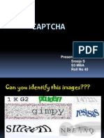Captcha: Presented By, Sreeja S S3 Mba Roll No 40