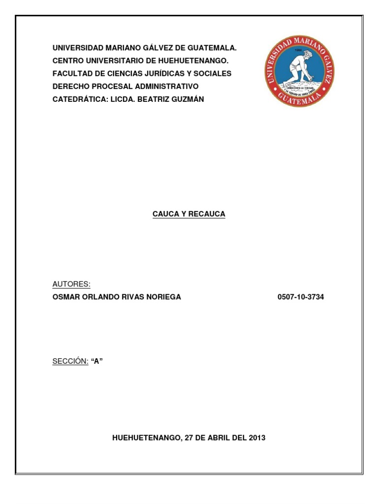 CAUCA Y RECAUCA GUATEMALA PDF