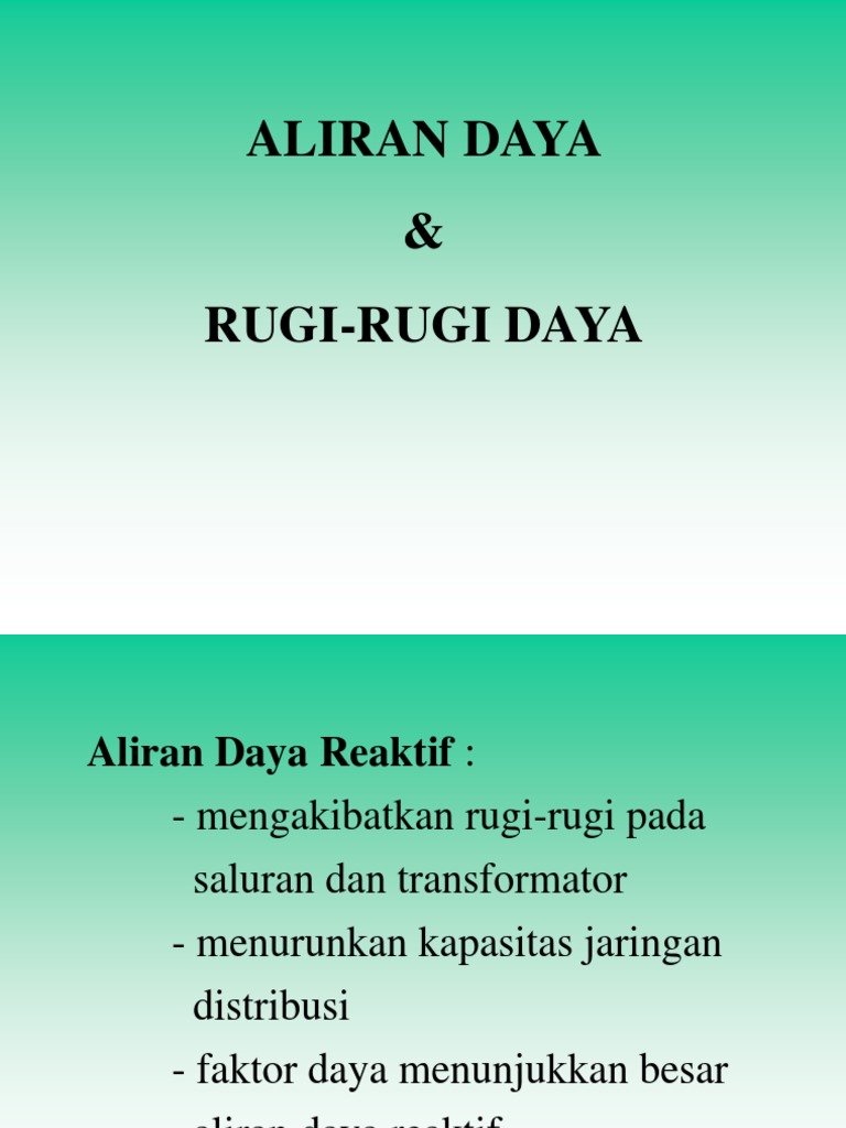 Aliran Daya Dan Rugi Rugi Daya
