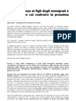 Perchè la Cittadinanza ai figli degli stranieri è urgente