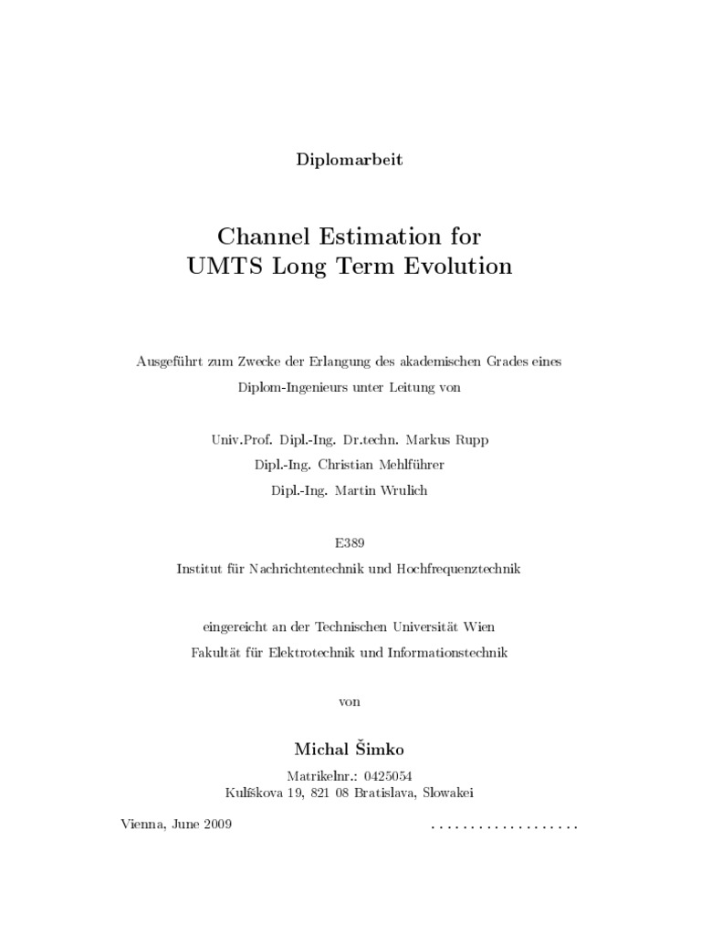 LTE Channel Estimation Techniques | PDF | Interpolation | Orthogonal ...