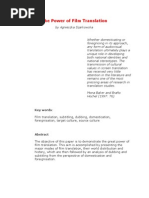 Download 3the Power of Film Translation by Dance Georgievska SN140769609 doc pdf