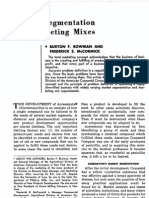 Market Segmentation and Marketing Mixes: - Burton F. Bowman and Frederick E. Mccormick