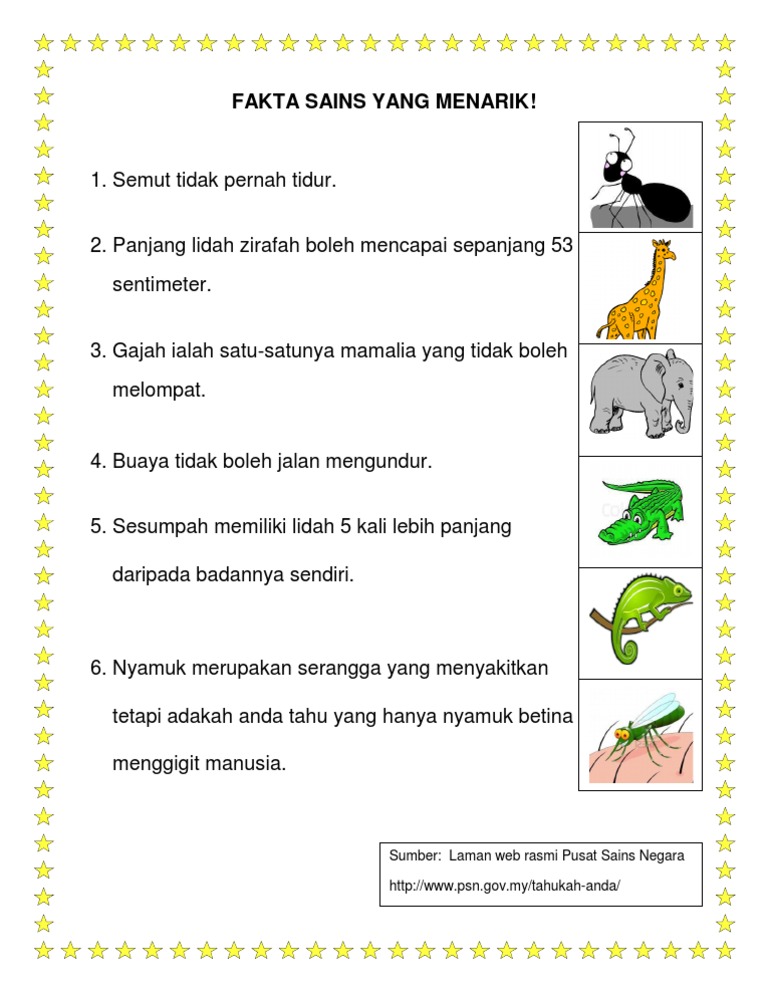 Fakta Sains Yang Menarik