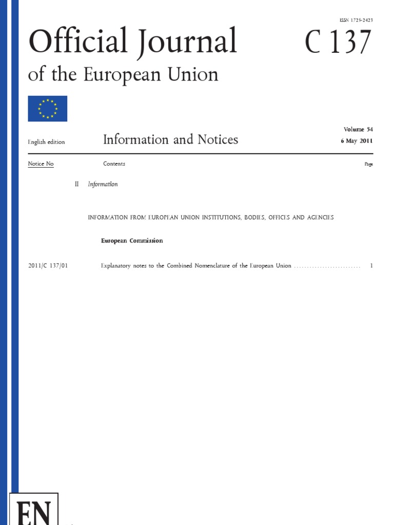 C 137 Official Journal: of The European Union | PDF | Lamb And Mutton ...