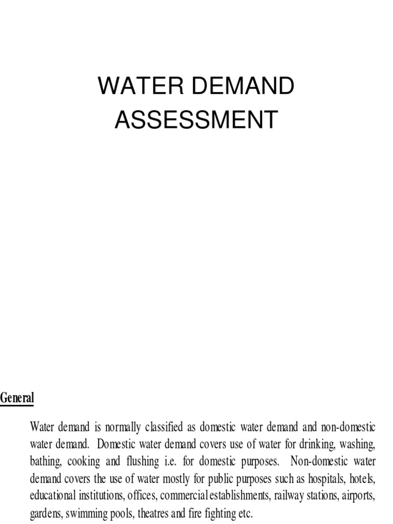 Water Demand Assessment For Urban Projects | PDF | Skewness | Water Supply