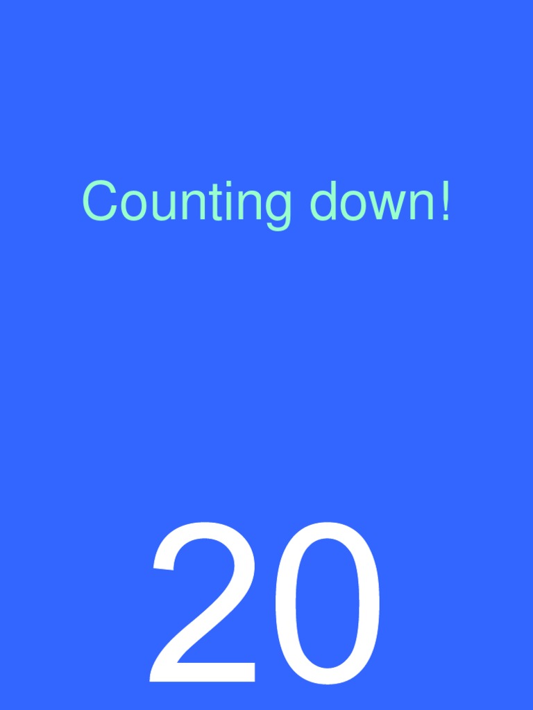 Counting Down From 20 | PDF