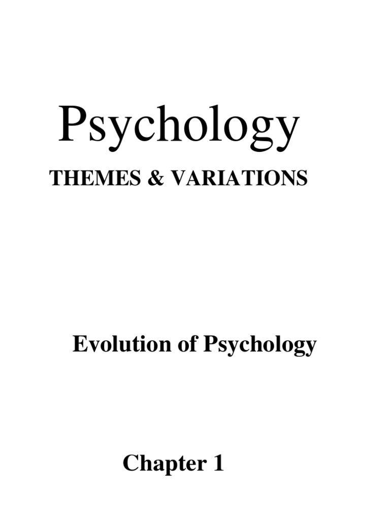 Chapgter - 1 Evolution of Psychology | PDF | Psychology | Thought