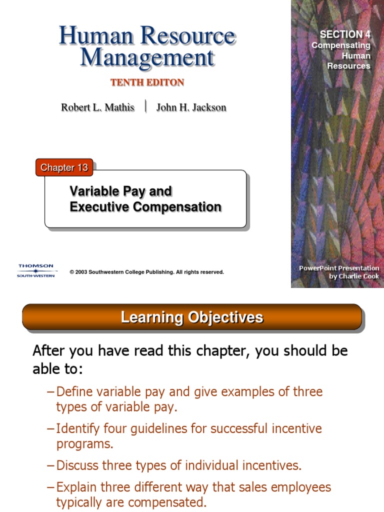 HRM10eChap13 - Variable Pay Executive Compensation | PDF | Piece Work ...