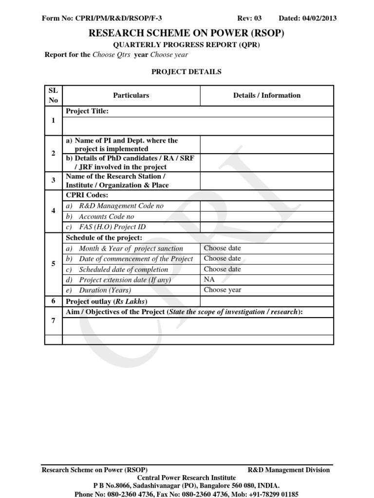 Research Scheme On Power (Rsop) : A) R&D Management Code No B) Accounts ...