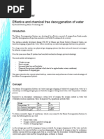 Effective and Chemical Free Deoxygenation of Water