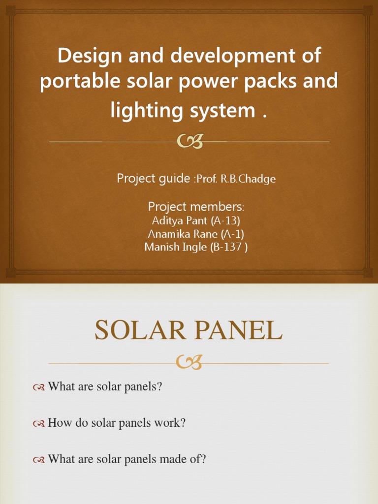 Design and Development of Portable Solar Power Packs 2 | PDF | Battery ...
