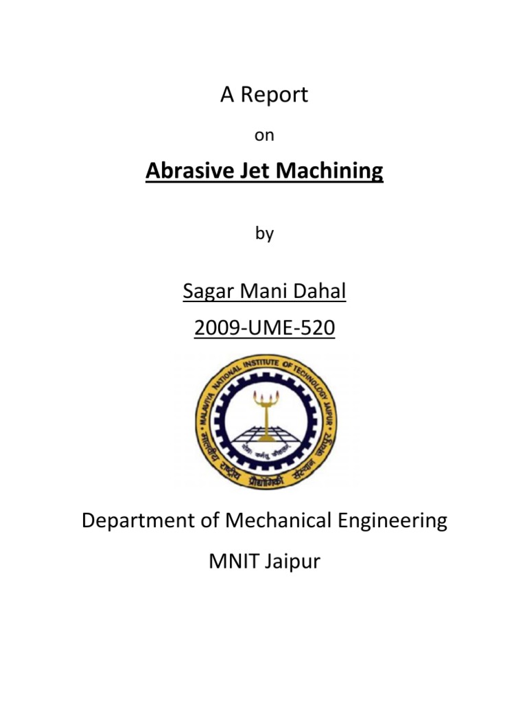 Abrasive Jet Machining PDF Abrasive Nozzle