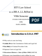 Amity Law School B.A/Bb.A.,Ll.B (Hon'S) Viith Semester: Course Code:Ilblw40704