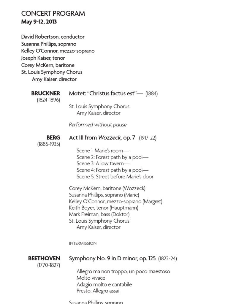 St. Louis Symphony Broadcast Program, May 11, 2013 | PDF | Classical ...