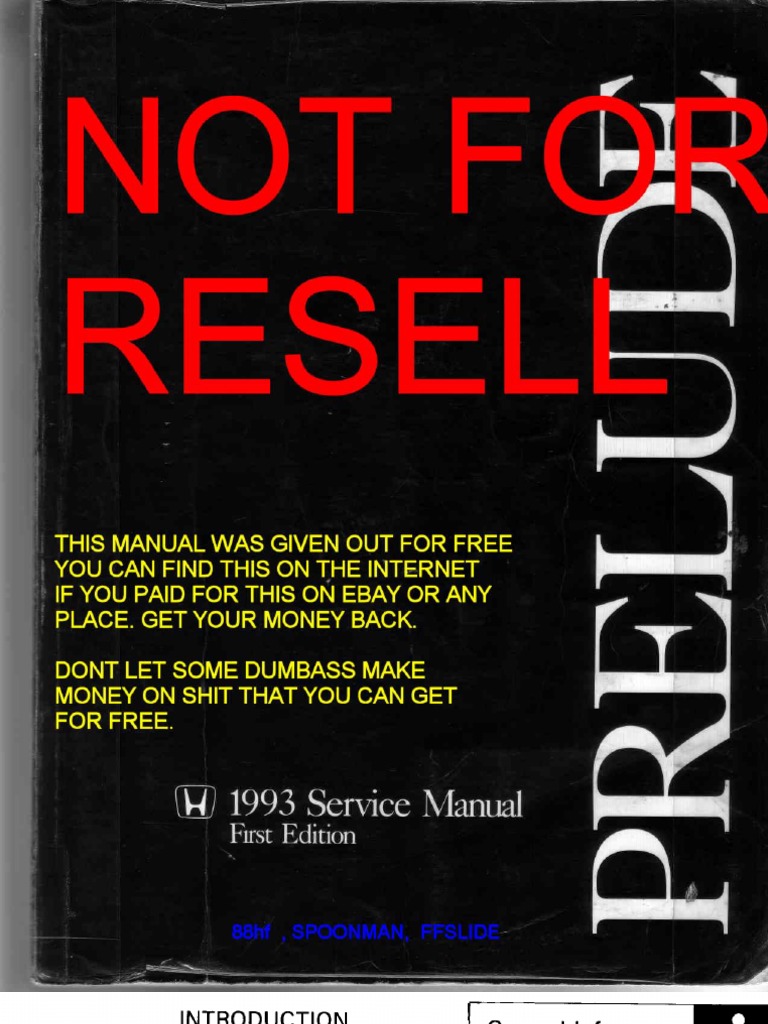 Honda-92-96 Prelude Service Manual | PDF | Airbag | Rotating Machines