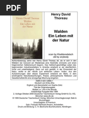 Walden Ein Leben Mit Der Natur Thoreau Henry David