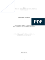 Production and Characterization of Plastic from Marine Algae