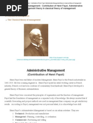 Principle Of Management Contribution Of Henri Fayol - 