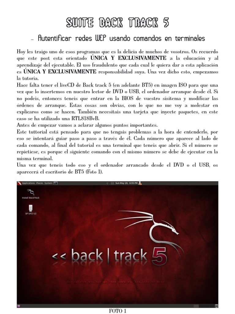Uso de Backtrack 5 para redes WEP | PDF | Sistema operativo | Interfaz ...
