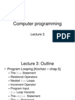 C Course - Lecture 3 - Program Looping