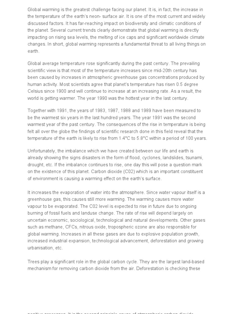 Impact of Global Warming on Earth | PDF