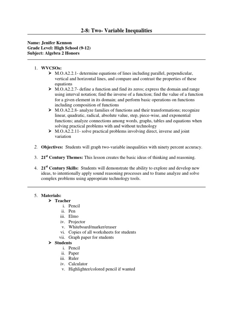 Graphing Two-Variable Inequalities | PDF | Function (Mathematics ...