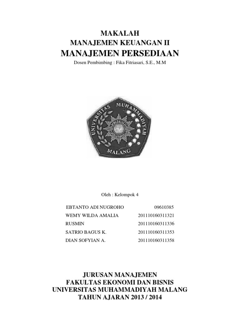 Makalah Manajemen Persediaan